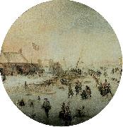 Hendrick Avercamp Winter landscape with skates and people playing kolf oil painting on canvas